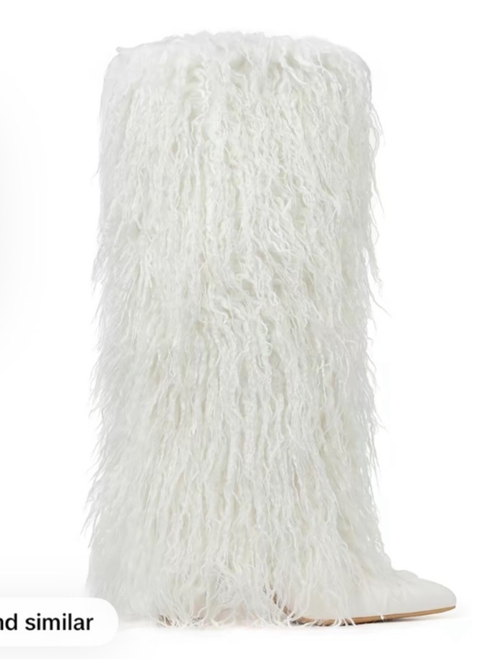 White Faux Fur Fringe Boots please read the description HALF OFF UNTIL MONDAY
